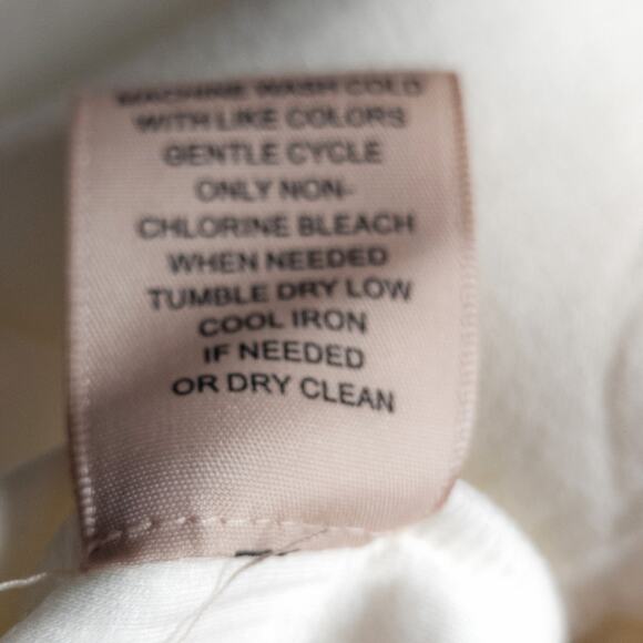 Philosophy Puff Sleeve Sweater Top White Small Clean Girl Minimalist - Picture 11 of 12